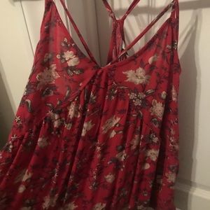 Red floral Tank from American eagle
